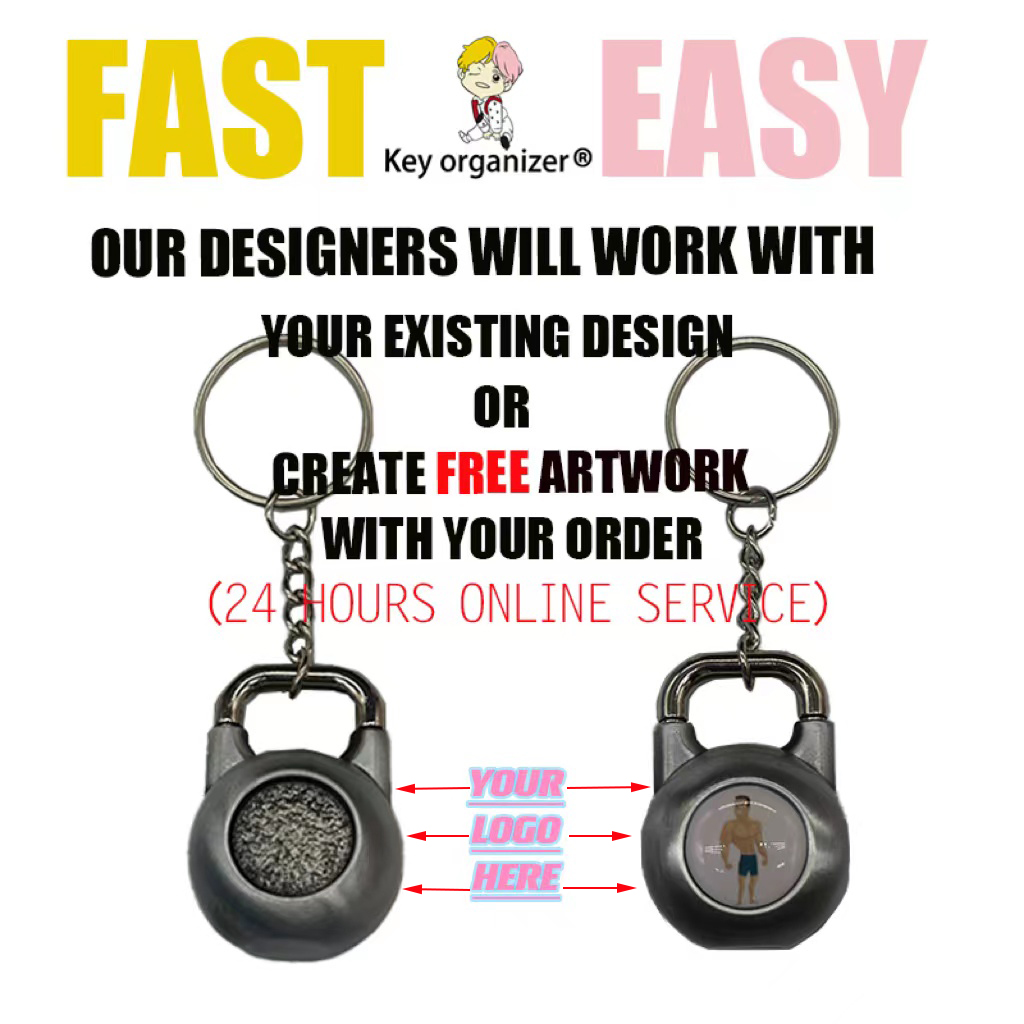 Factory Sale Custom Logo Laser Coated Every Day Weightlifting Colorful Exercise Kettlebell Metal Keychain