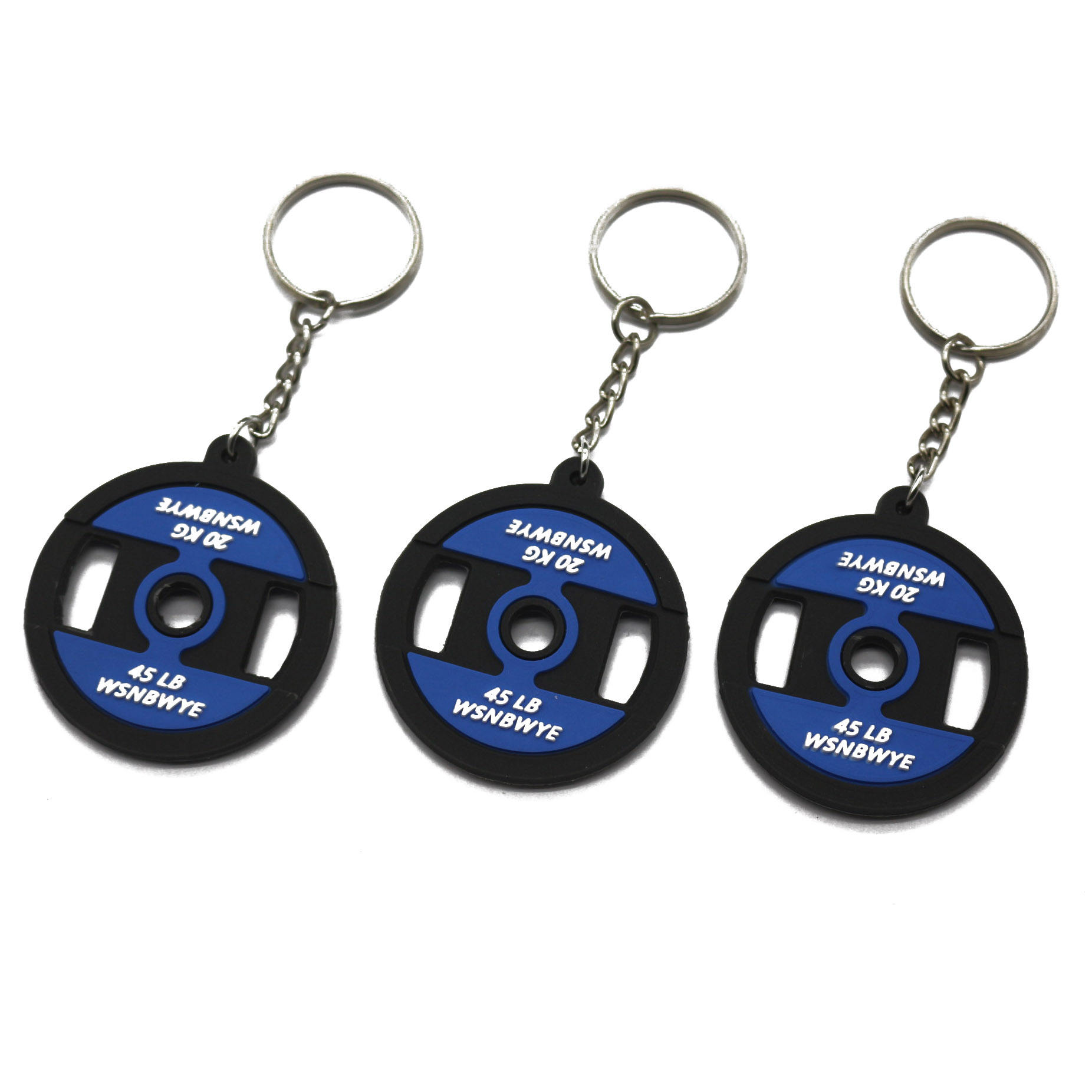 Wholesale High Quality Anti-lost Mini Barbell Piece Key Chains Key Rings Custom Logo