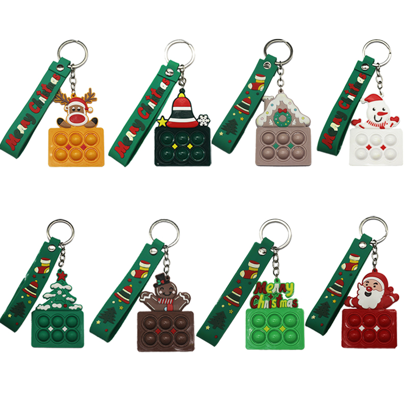Pops Squeeze Toys Key Chain Fidget Toy Keychain Plastic Key Tree Kids Chains 3d Key Chain Christmas