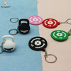 Mini Barbell Plate Car pvc rubber Key Chain Men's Fitness Key Chain 'strong Beautiful Health' Pendant Keyring