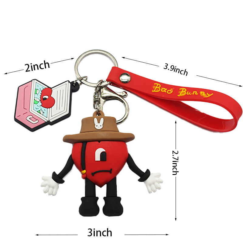 New Arrival Soft Pvc Keyring Accessories Croc Charms Keychain Croc Keychain Wholesale 3d Bad Bunny Glowing In Night Keychain