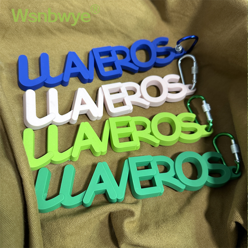 1PC Wsnbwye Fashion And Creative Trendy Brand Pendant Color Font Rubber LLAVEROS Keychain English Font Macaron Keychain for Gift Backpack Hanging Decoration Display