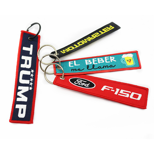 Custom Phrase Tag Keychain Woven Keychain