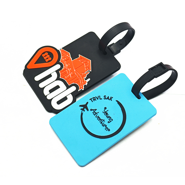 Custom Words Rectangle Soft PVC Custom Luggage Tag