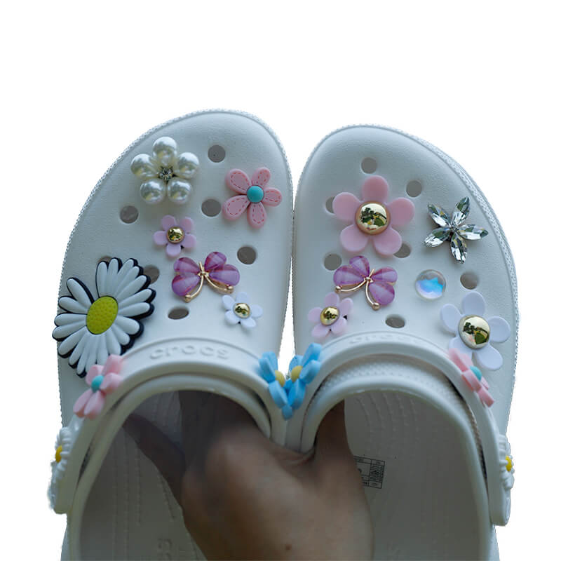 Floral Pattern Daisy Series Shoe Decoration Charms Crocs