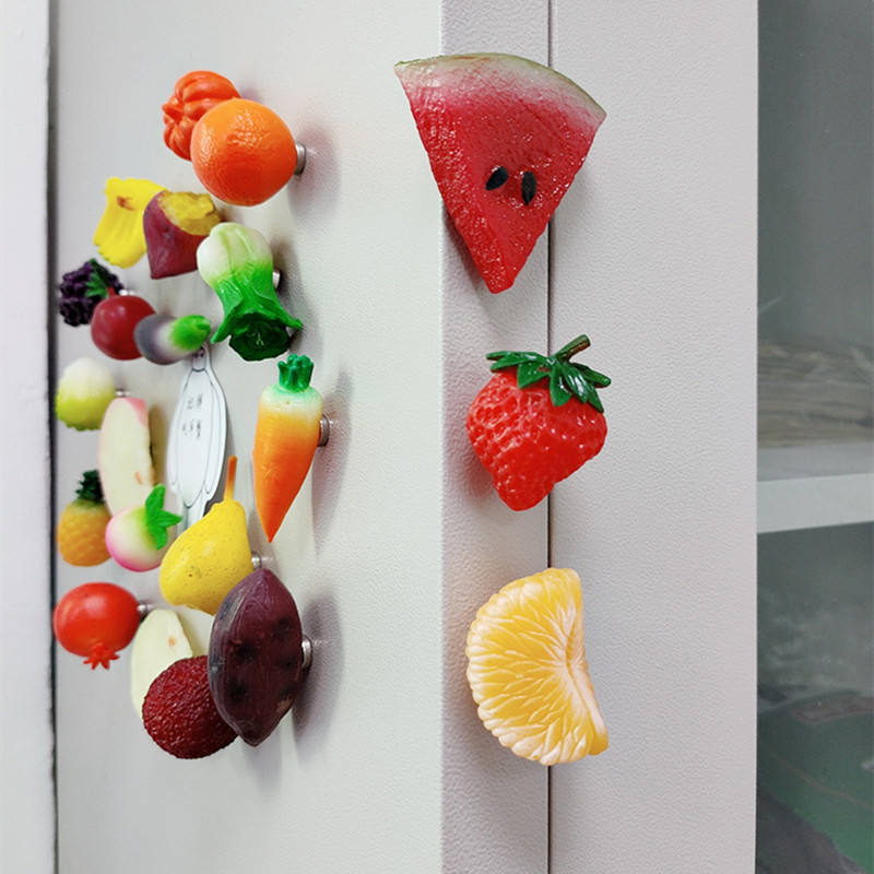 Simulation Model Fridge Fruit Magnets For Kids Birthday Gifts Soft PVC Rubber Fruit Fridge Magnet 3d Food Fridge Magnets Sale