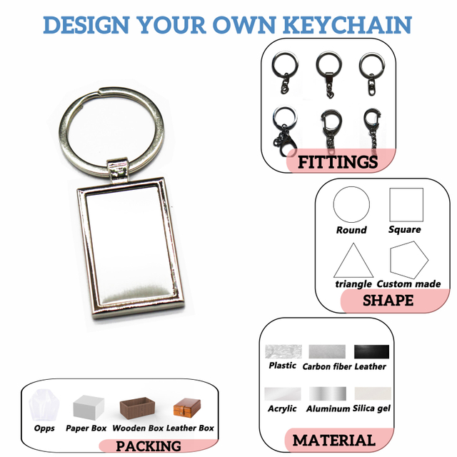 Custom Logo Mini Mirror Keyring Stainless Steel Mirror Metal Blank Keychain Metal Keychain