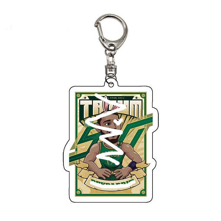 Creative Acrylic Key Chain Bag Pendant Llavero estrella de baloncesto Plastic Keychain