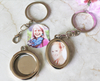 make your own logo metal personality heart shaped key chain metal mini photo frame album keychain custom made