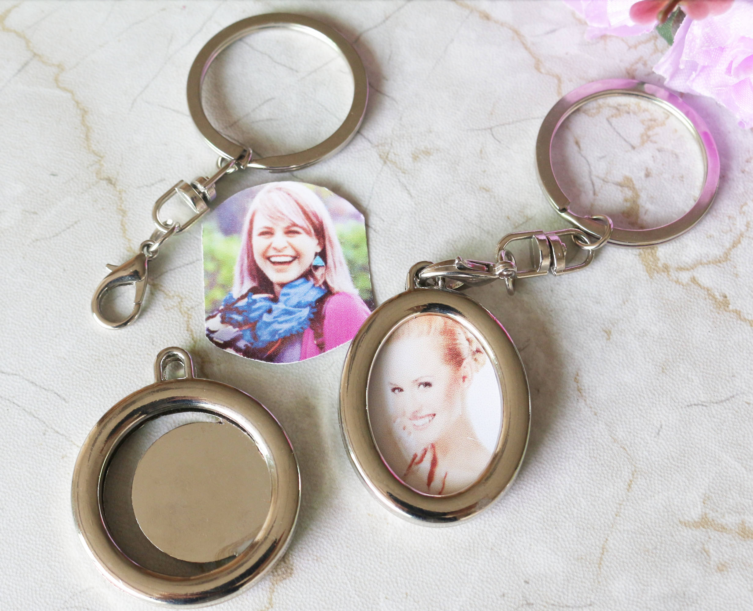 make your own logo metal personality heart shaped key chain metal mini photo frame album keychain custom made