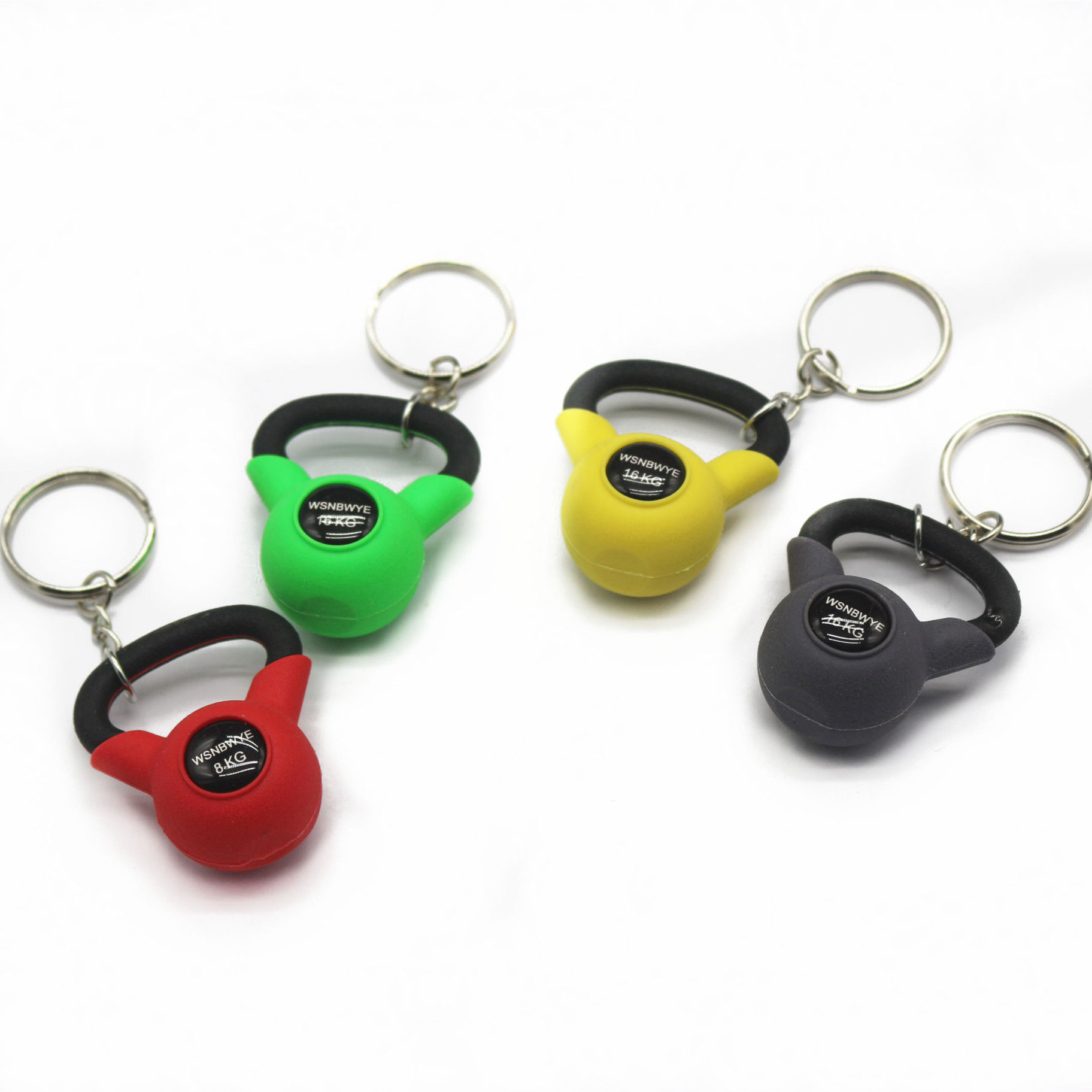 PVC 3D Kettlebell Ball Keychain Rubber Key Chains Custom Logo llavero 3D