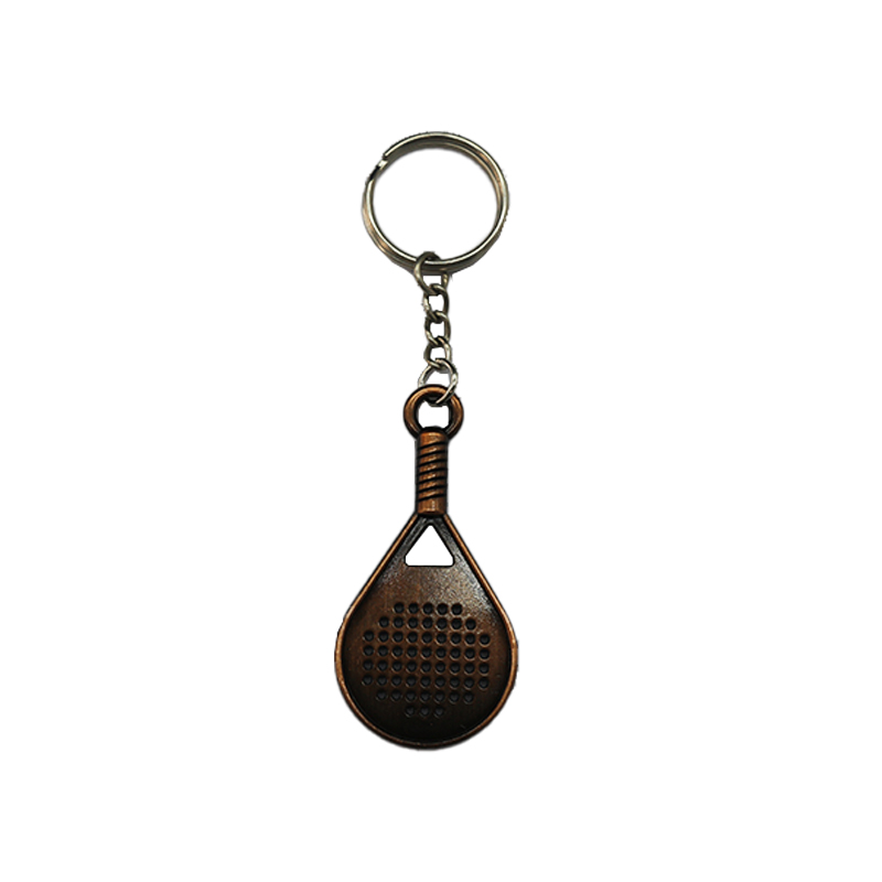 Hot sale 3d Tennis Ball Racket Keychain Gift Key Rings Metal Tennis Ball Split Ring Take the tennis