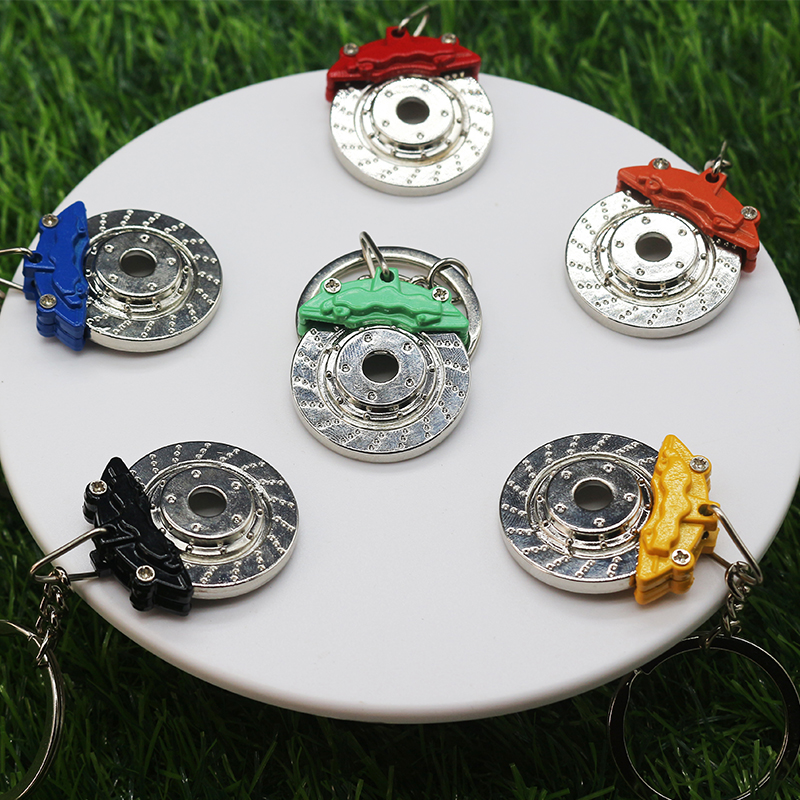 Custom Logo Metal car Disc brake pads keychain Auto Brake Block key ring