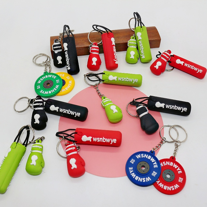 3D Llaveros standing boxing gloves keychain, horsehair anime gym, heavy-duty customized mini business gloves, car rearview mirror keychain