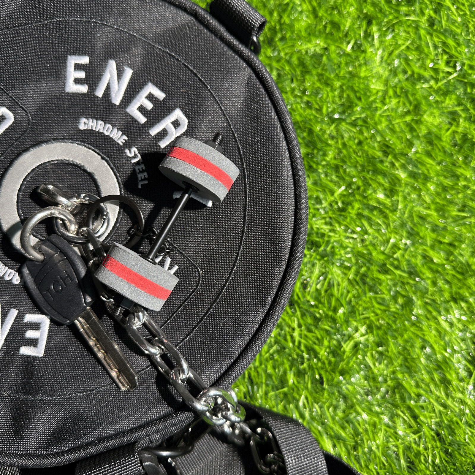 Wsnbwye Colorful Lightweight Stripe Mini Foam Barbell Eva Key Chain Weight Lifting Exercise Fashion Sports Gym Fitness Accessories for Backpack Pendants