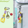 Custom Logo Advertising Tennis Ball Keychain Promotion Sports Tennis Ball Keychain Convenient Neutral Style Suitable White Tennis Ball Keychain