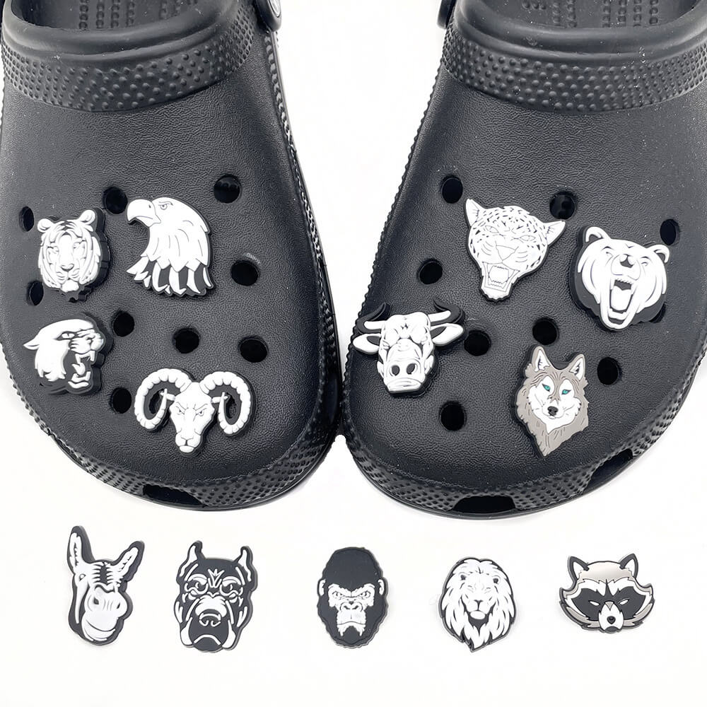Black White Series Animal DIY Bubble Shoes Charms Crocs Lookalikes