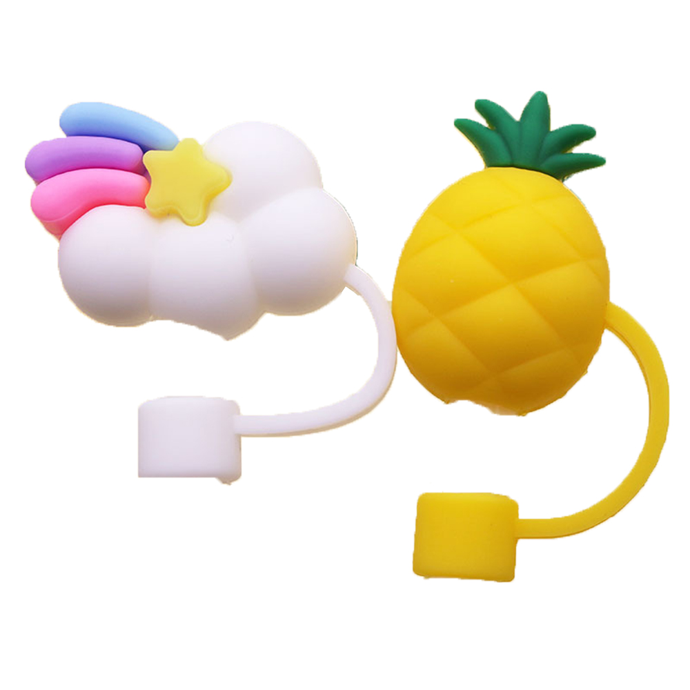 PVC Anti Dust Decorative Drinking Straw Covers Lion Silicone Straw Topper