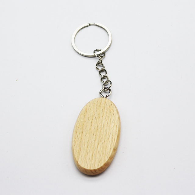 Laser Logo Engrave Custom Blank Wood Keychain