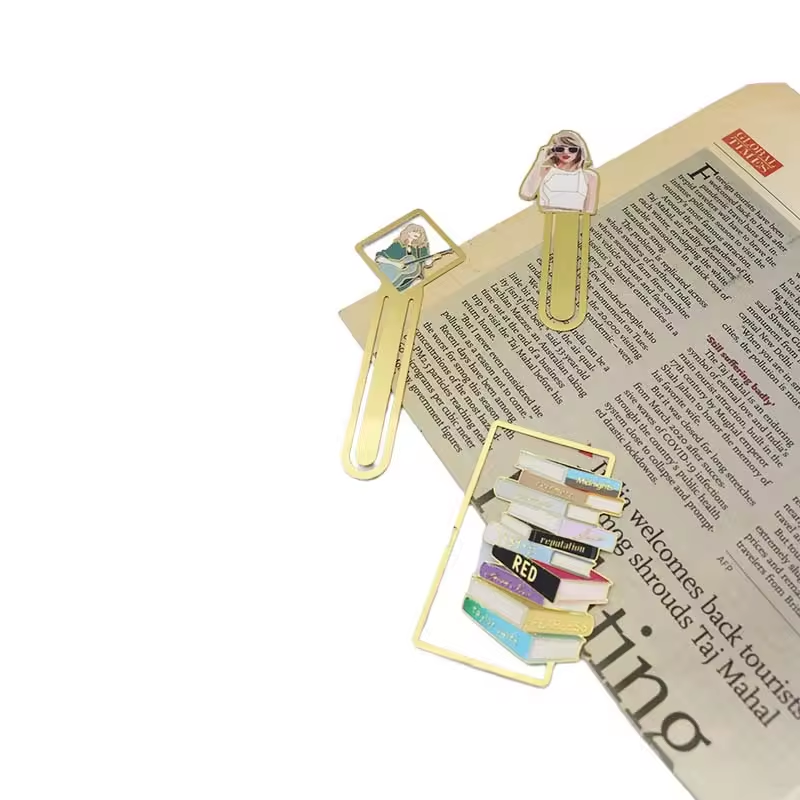 Wsnbwye Brass Bookmark Book Mark Enamel DIY Sublimation Anime 3D Bismillah Metal Floral Magnetic Paperclip Bookmark