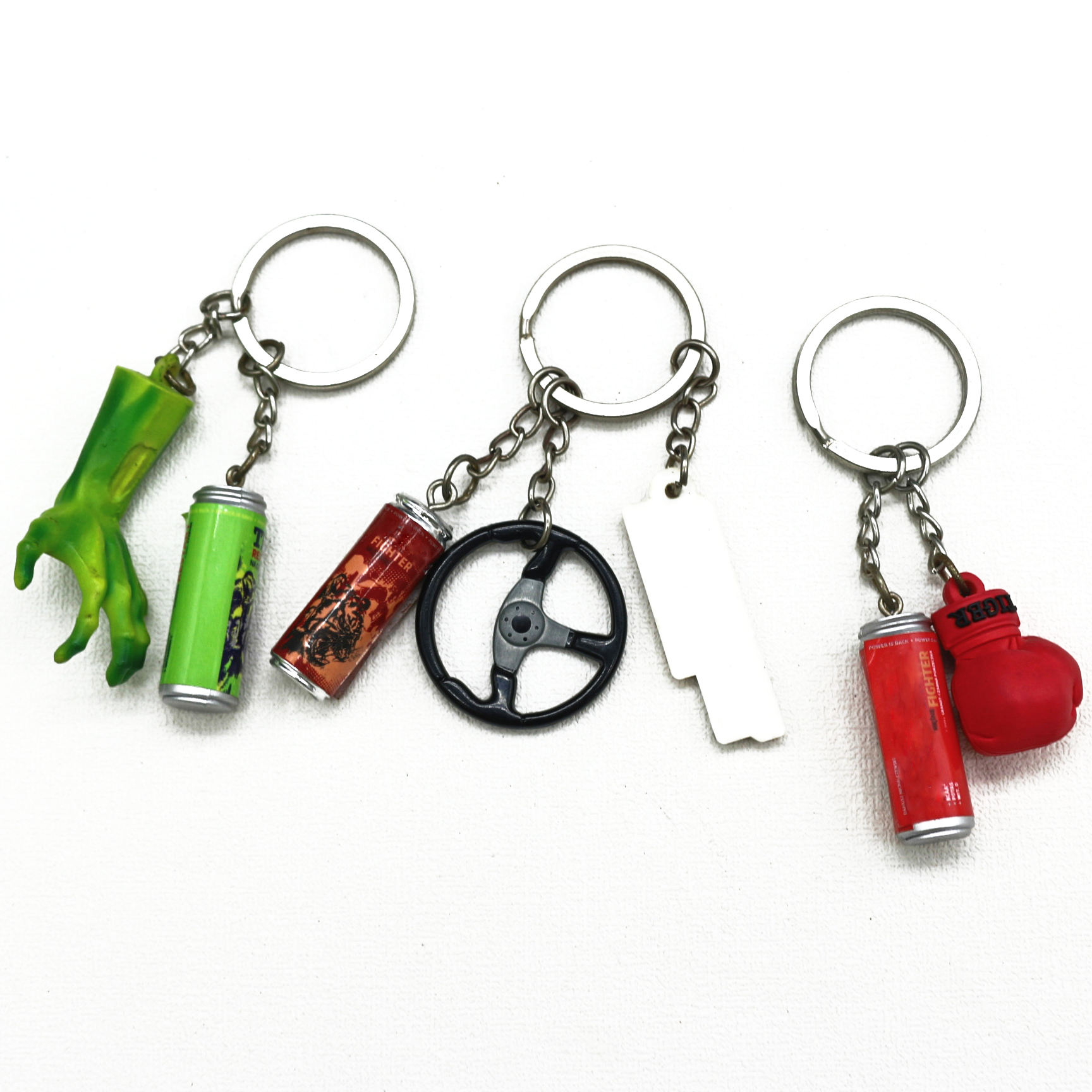 Boxing Series Keychain Anti-Lost Key Accessories Support Custom Pattern Rubber Keychain