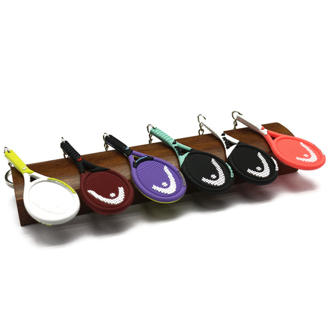 High Quality Llavero de Creative Gifts Custom 2D 3D Tennis Racket Keychain Mini Tennis Racquet Souvenir Keychain