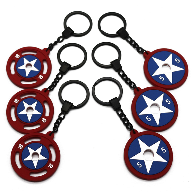 Llavero con barra 2D Star Logo Llavero de goma blanda Custom Keyring
