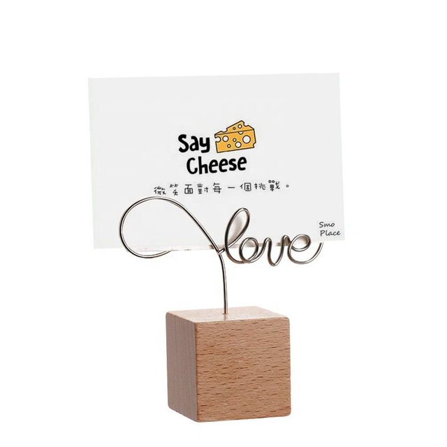 Creative Round Wooden Note Picture Frame Clip Table Number Wedding Photo Holder Photo Clip Memo Name Card