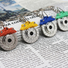 Custom Logo Metal car Disc brake pads keychain Auto Brake Block key ring