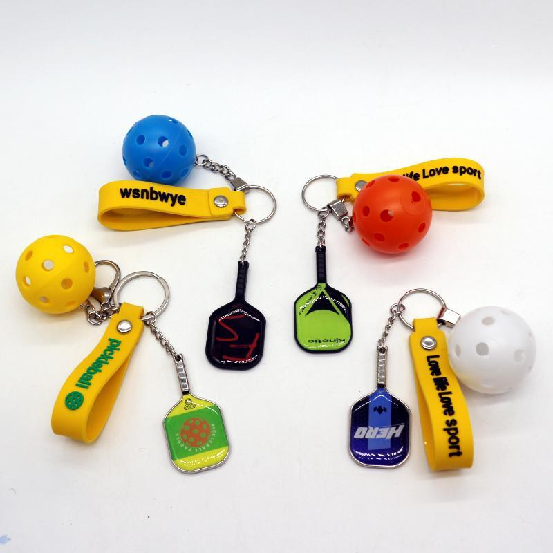 Llaveros Titanium Winpick Pickleball Ball 40 Hole Silicone DiyPickleball Keychain Business