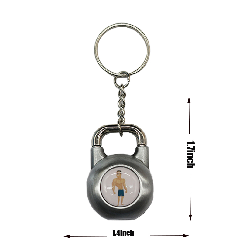 Factory Sale Custom Logo Laser Coated Every Day Weightlifting Colorful Exercise Kettlebell Metal Keychain