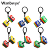 1pc Wsnbwye cute and fashionable new square rubber fitness peripheral barbell keychain fitness equipment dumbbell barbell key chain combination outdoor peripheral barbell keychain suitable for travel 