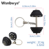 Gym Accessory Durable and Vibrant Gift Wholesale Custom Fitness Circular Barbell Keychain Custom Black Barbell Set Key Chain