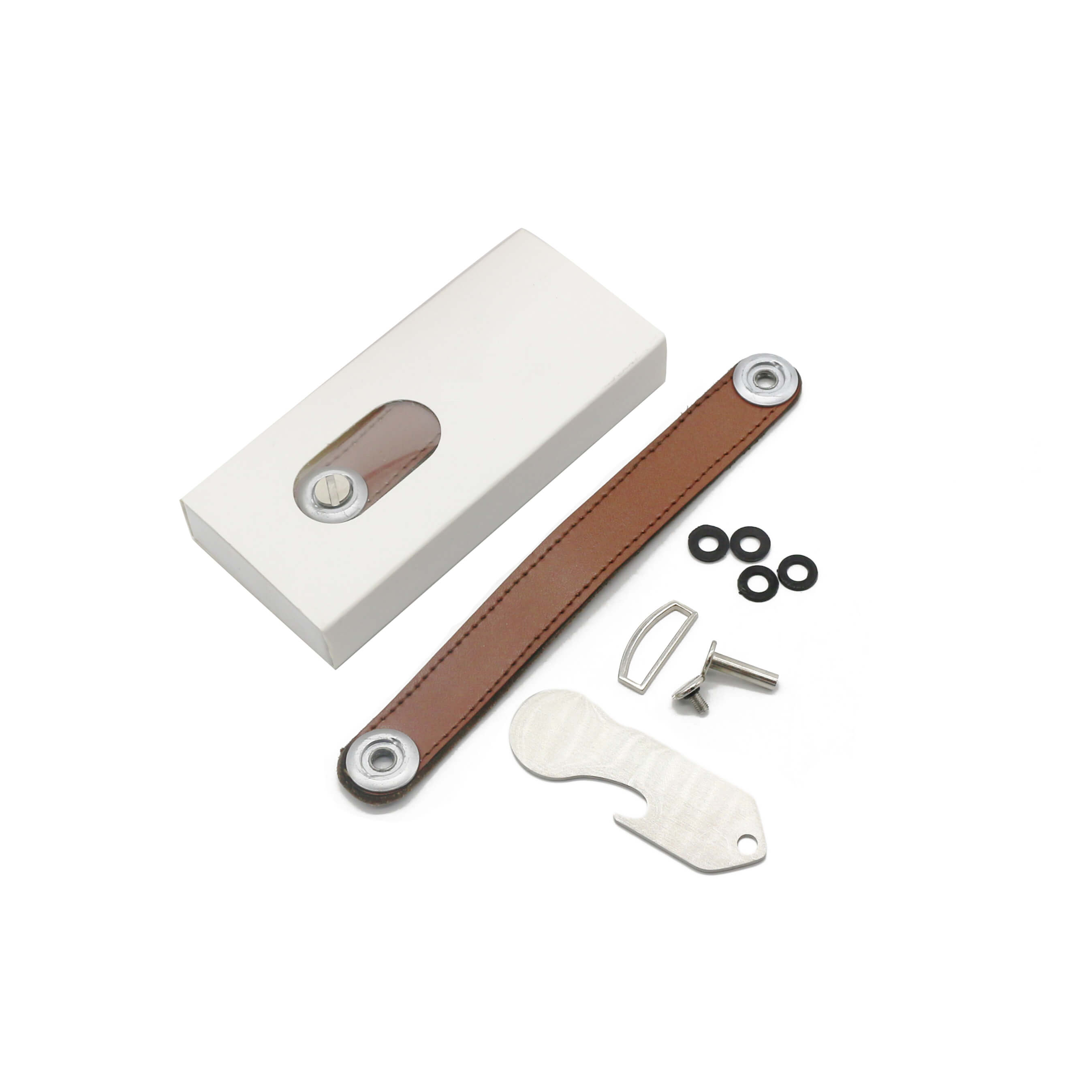 Custom Printed Logo Luxury Leather Keychain Organizer Smart Keychain Holder