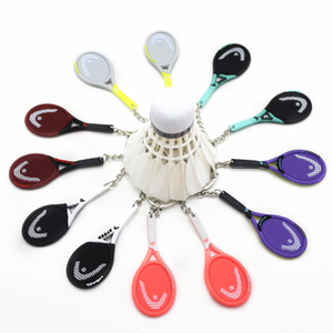 Outdoor Sports 3D Rubber Keychains Tennis Racket Keychain