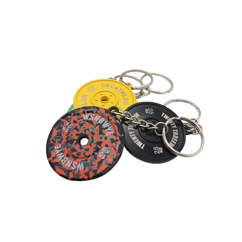Wsnbwye discos pesas gym techno gym DIY Sublimation Anime 3D llaveros CHAVEIRO metal steel weight stack plates for gym keychain