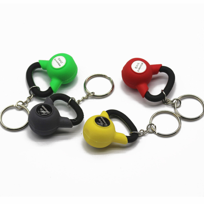 PVC 3D Kettlebell Ball Keychain Rubber Key Chains Custom Logo llavero 3D