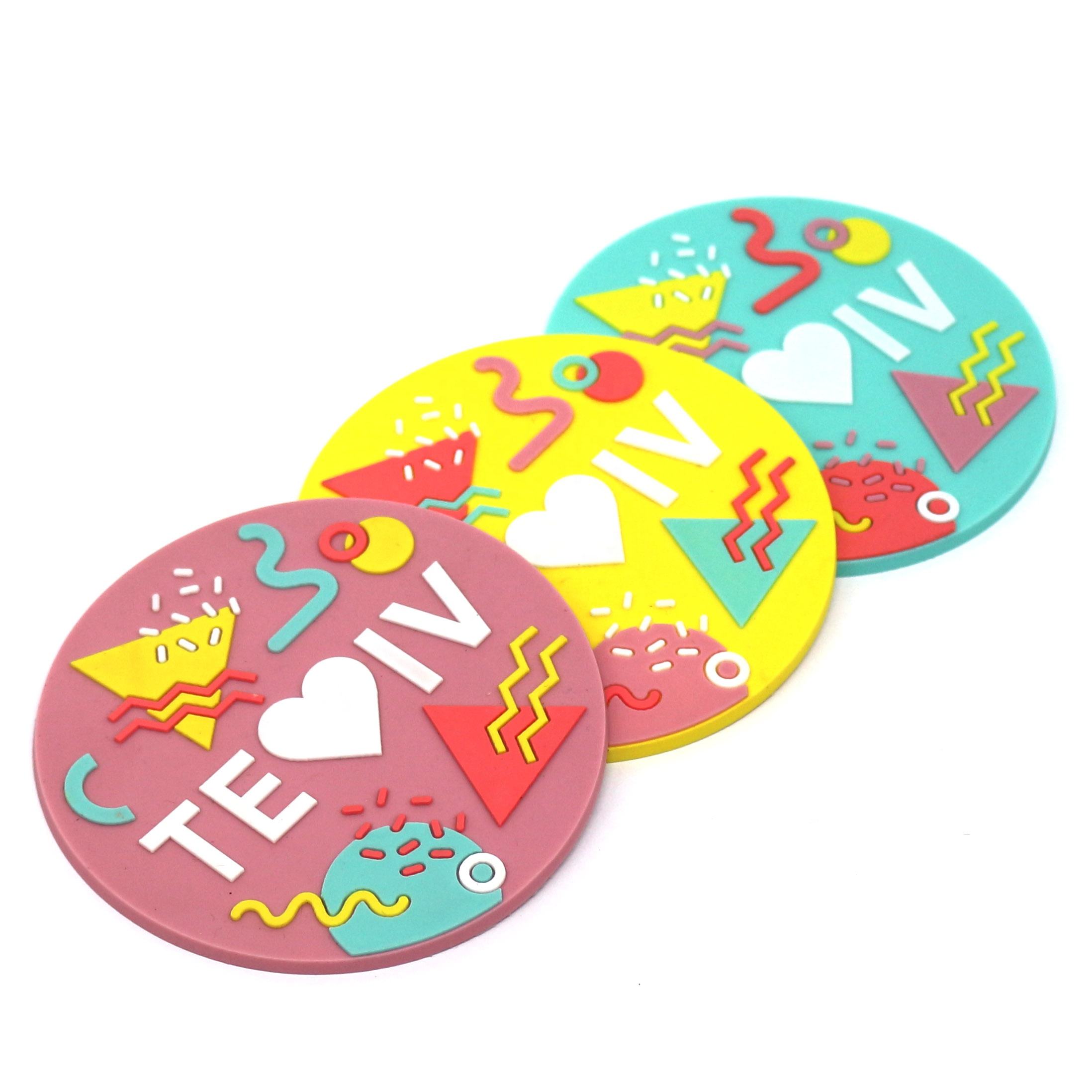 OEM custom design wholesale Round Mug Coffee Tea Cup PVC Rubber Coaster