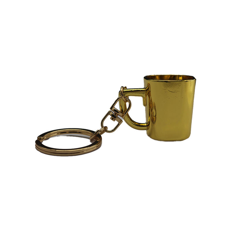 Fashion Souvenir Crafts Coffee Series Mini 3d Coffee Cup Pot Mug Keychain Promotion Gift Metal Ring 3d Kitchenware Keychain