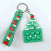 Pvc Silicone Pops Decorations Snowman Christmas Keychain Fidget Squeeze Toys Keychains Rubber
