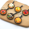 Kawaii Creative Realistic Customization Simulation Logo Food Model Cute Food Keychain Pendant Keyring Realistic Resin