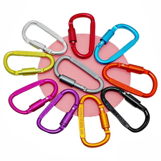 3D Llaveros Business Steel Mountaineering Hook Keychain Star shaped Screw Lock Mountaineering Hook Keychain