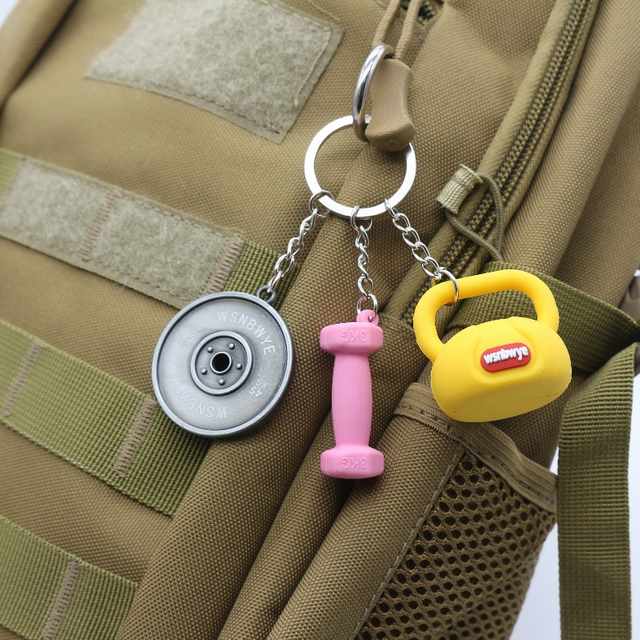 16kg Dumbbell Keychain Dumbbell Gym 3D Llaveros High Quality Dumbbell Mold Keychain 1kg Pink Wholesale Kettle Bell 16kg Dumbbell Keychain