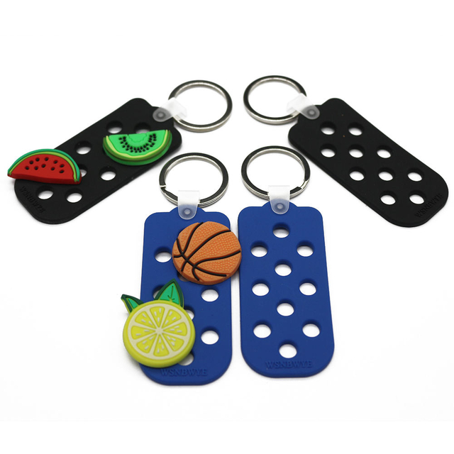 Customizable Logo Wholesale Bulk Low Price PVC Assorted Colour Cute Key Chain Charms Keychains Rubber