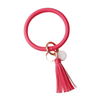 Tassel Key Chain Wristlet Ring Circle Bangle Leather Keychain Bracelet for Women Girls
