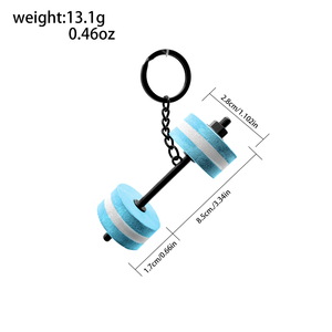 EVA Fitness Keychain Gift Llaveros Gym Themed Bumper Gym Plate Fitness Equipment Foam Grip Dumbbells Miniature Dumbbell Keychain