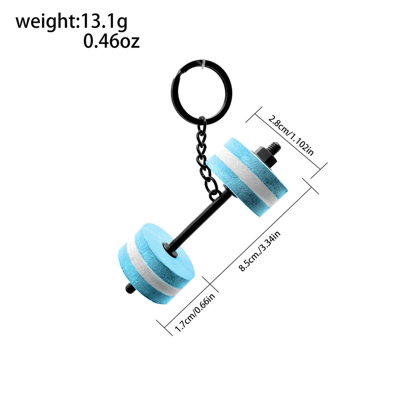 EVA Fitness Keychain Gift Llaveros Gym Themed Bumper Gym Plate Fitness Equipment Foam Grip Dumbbells Miniature Dumbbell Keychain