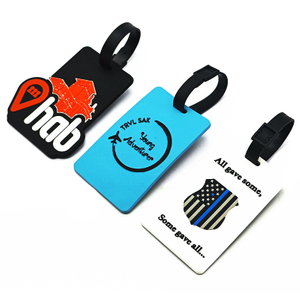 Custom Words Rectangle Soft PVC Custom Luggage Tag