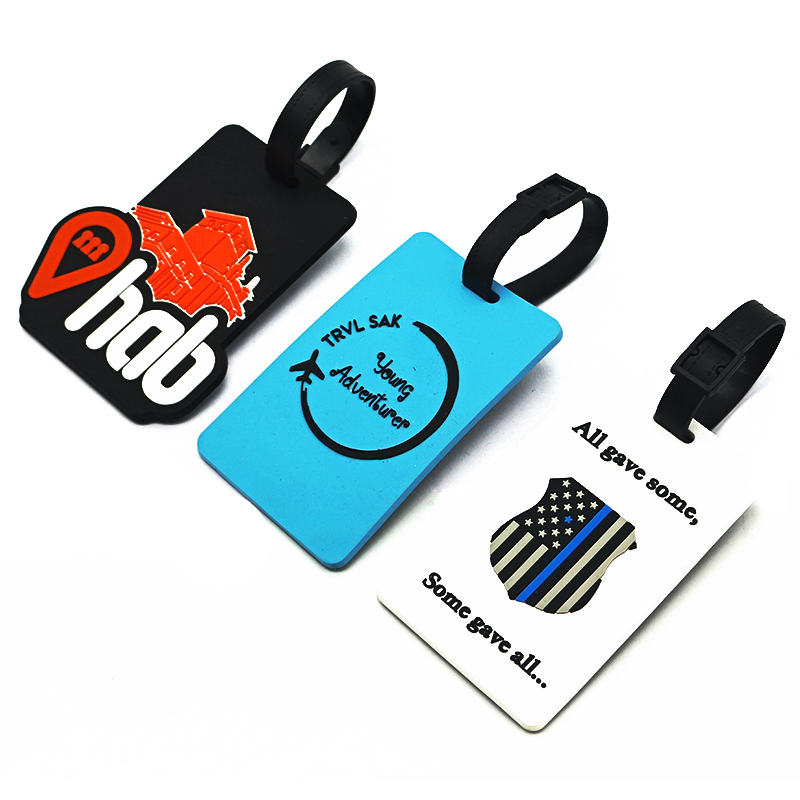 Custom Words Rectangle Soft PVC Custom Luggage Tag