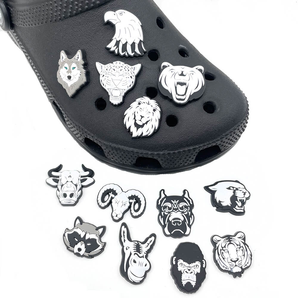 Black White Series Animal DIY Bubble Shoes Charms Crocs Lookalikes